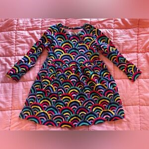 Mini Boden Rainbow Patterned Kids Dress